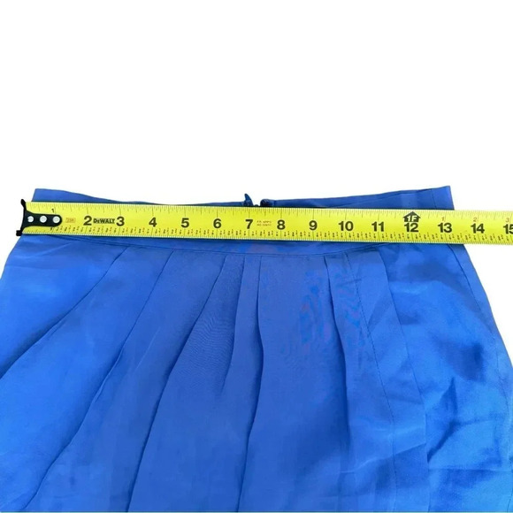 YUMI KIM Blue Silk Mini Skirt Pleaded Women’s size Small - Picture 4 of 10